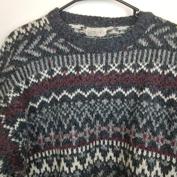 Vintage south channel Christmas gray wool sweater - Picture 4 of 8